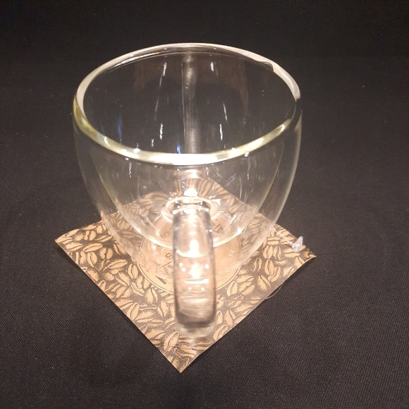 Godinger Artisan Roast Double-Wall Cappucino  Thermo-Glass Cups ~ Set of 2 ~ New - Picture 6 of 11